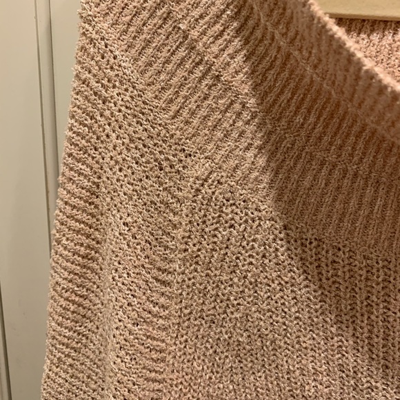 EUC  Free People Edessa Off-Shoulder cotton blend Beige Sweater for Women Sz L - Picture 12 of 14